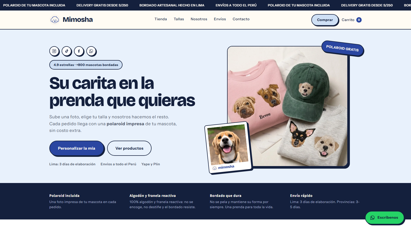 Tienda virtual sobre Shopify